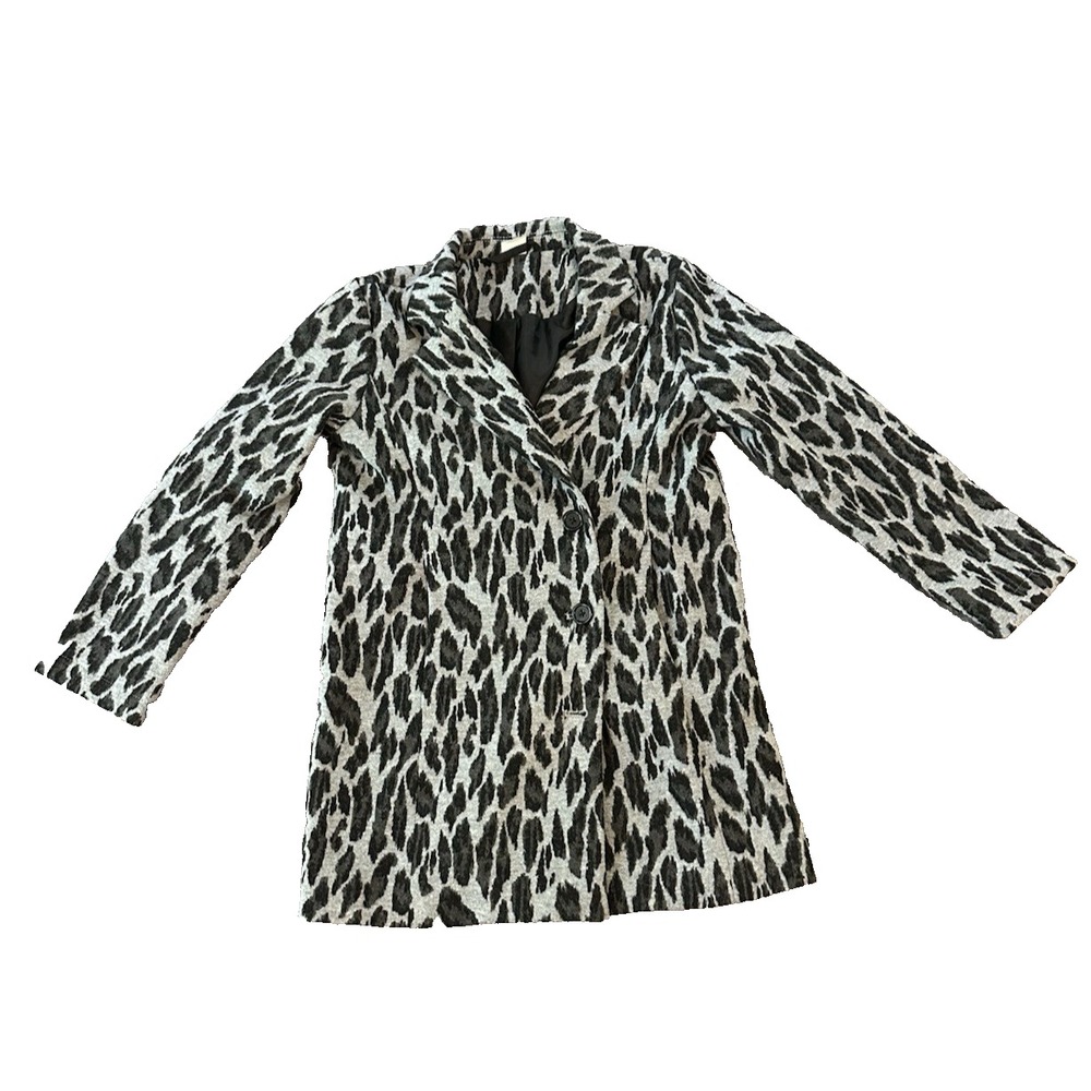 Leopard Animal Print Blazer Coat Womens Jacket XXS Y2K Statement Evsie Mob Wife